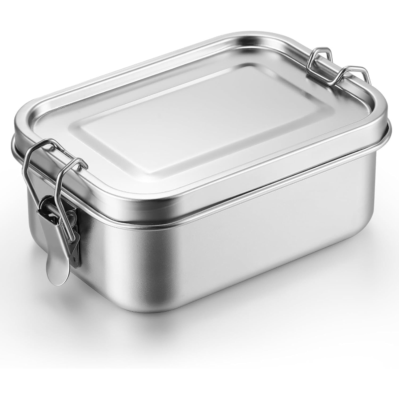 Meal Prep Organizer - ステンレス製食品保存容器 蓋付き ランチボックス 冷蔵庫オーガナイザー ホットポットプレップボックス アウトドアポータブルミールボックス