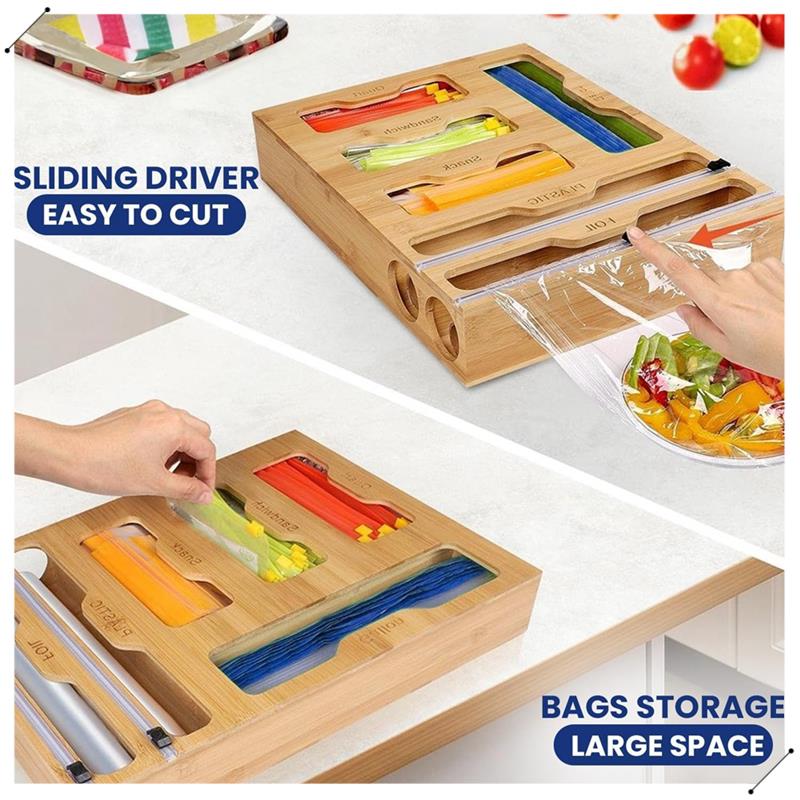 Meal Prep Organizer - 6In1 ジッパー閉鎖バッグオーガナイザーバッグホルダーホイルオーガナイザー引き出し用収納食事準備旅行パントリー組織耐久性