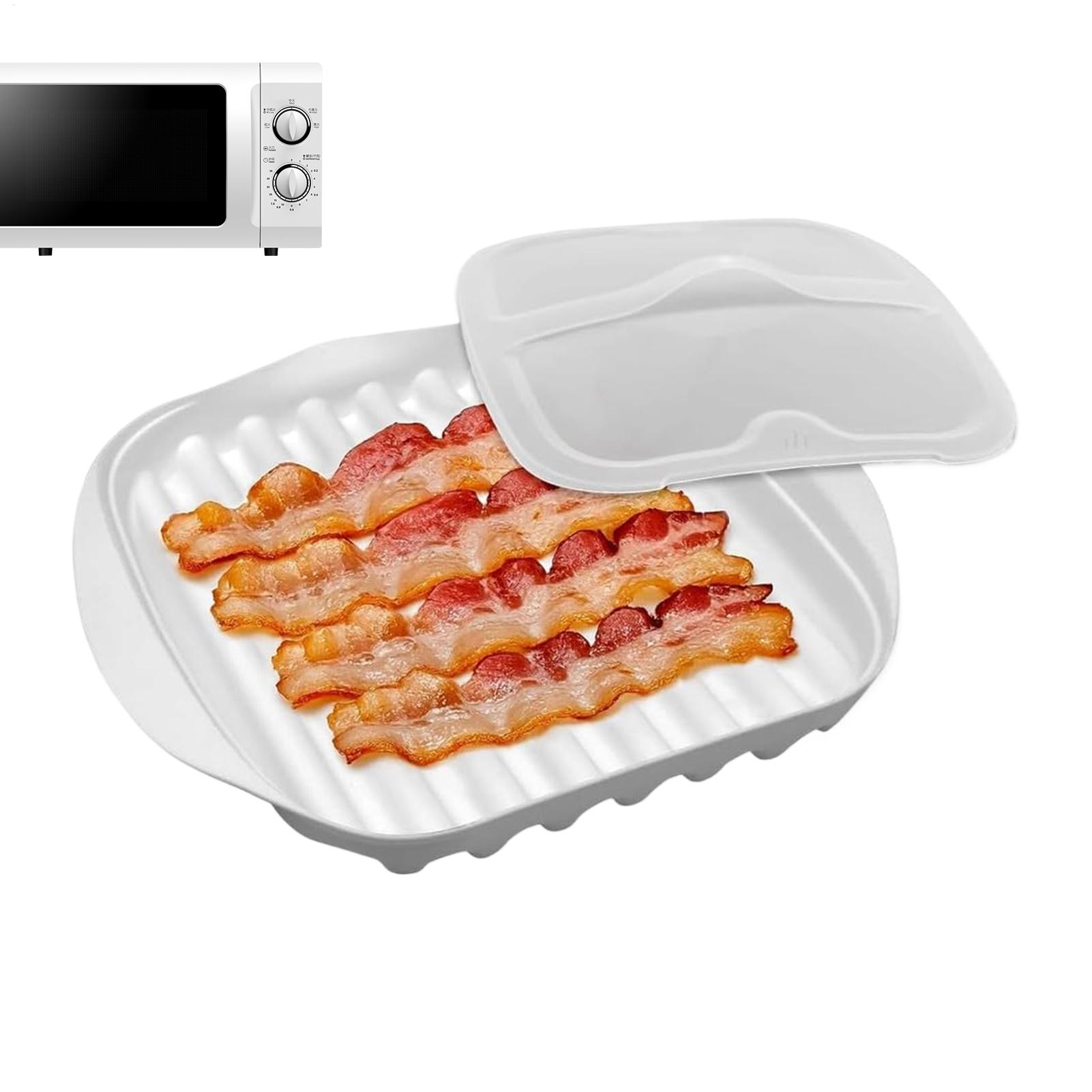 Meal Prep Hot Dogs - 電子レンジ用ベーコントレイ、くっつかないキッチン用品、ベーコン調理器、電子レンジ用、ピザ、肉、ホットドッグ、ソーセージ、タコス、食事の準備に