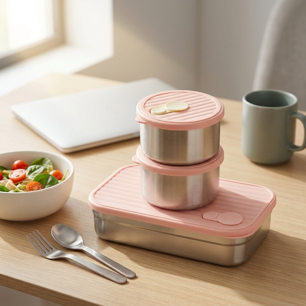 Meal Prep Kinder - 弁当箱セット 電子レンジ対応 304ステンレス製 食品保存容器 子供と大人のための食事準備 キッチンアクセサリー