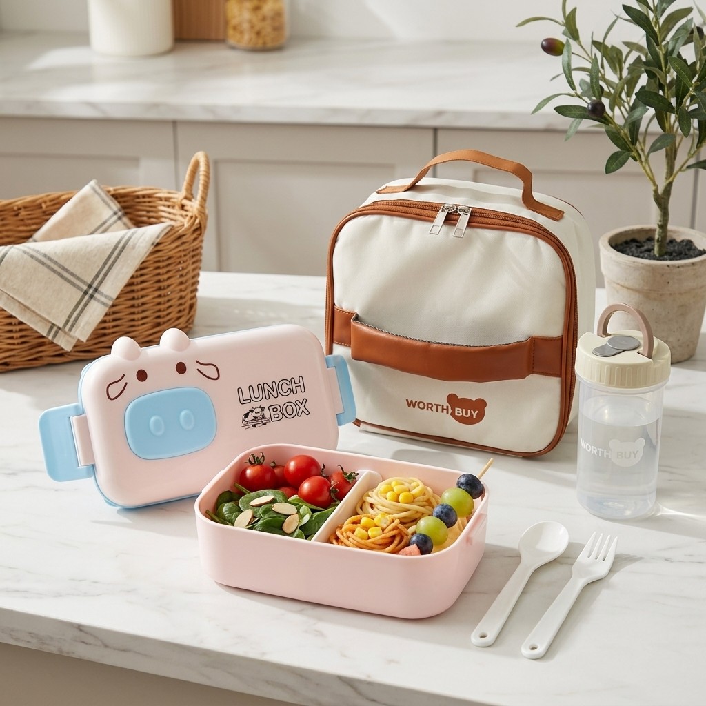 Meal Prep Or Prep Meal - 子供用弁当箱 プラスチック製電子レンジ対応ランチボックスセット カトラリー付き 漏れ防止仕切り付き食事準備用食品保存容器 学校用