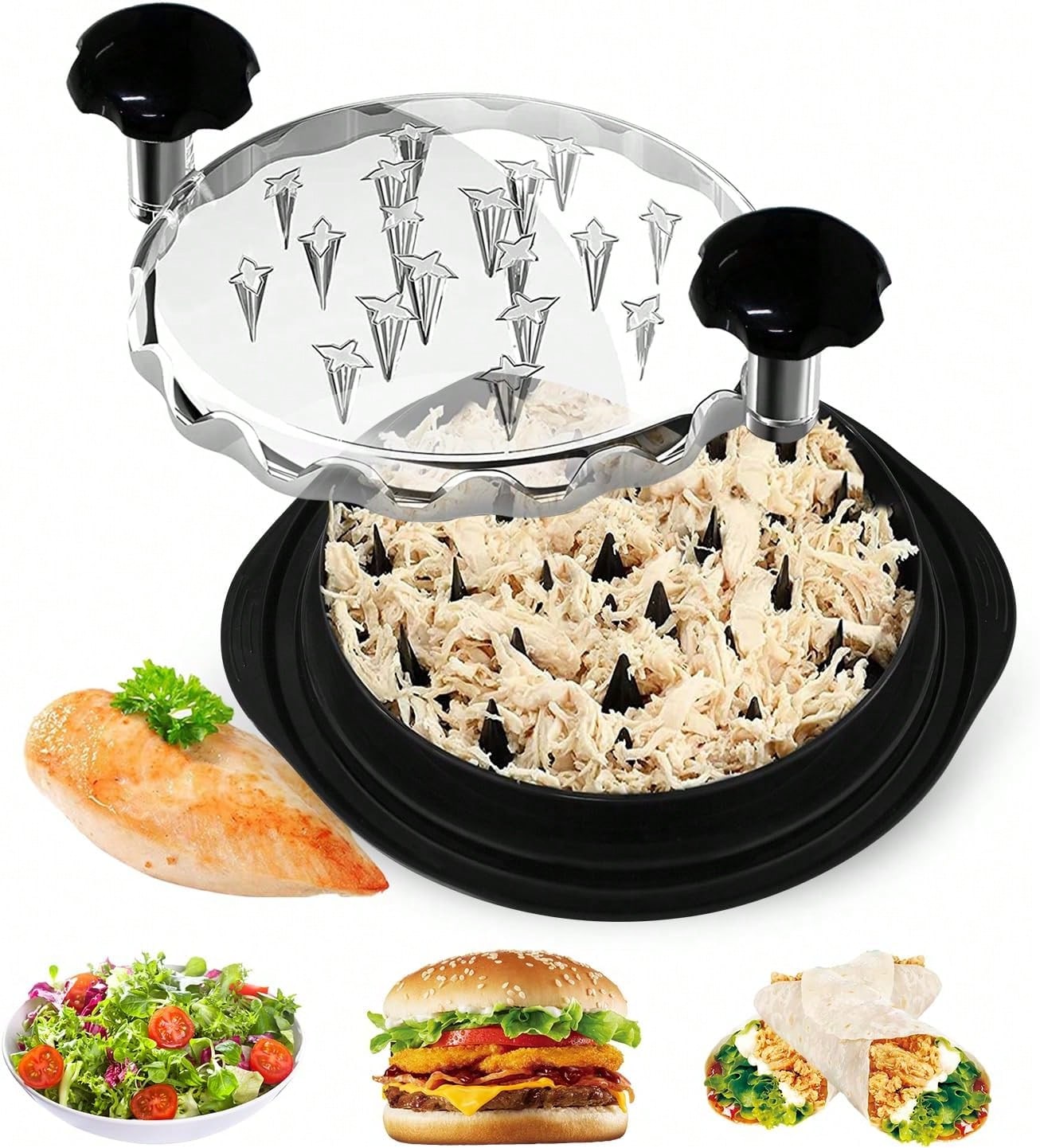 Meal Prep Chef - シェフィー人間工学に基づいた手動チキンシュレッダー、ペットフードやキッチンでの調理に便利な肉分離器