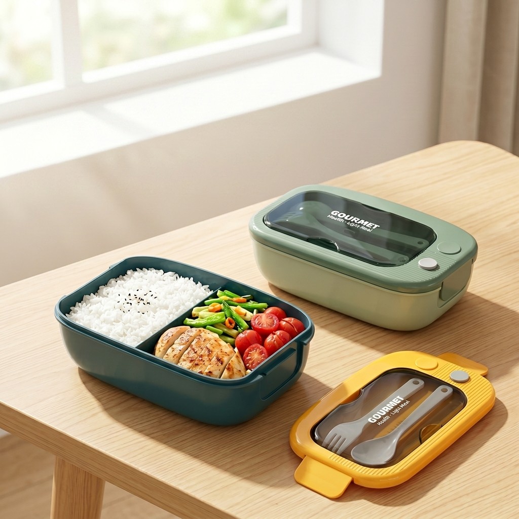 Meal Prep Or Prep Meal - 電子レンジ対応プラスチック製弁当箱 2コンパートメント漏れ防止ランチボックス カトラリー付き 大人と子供向けの食事準備用食品保存容器