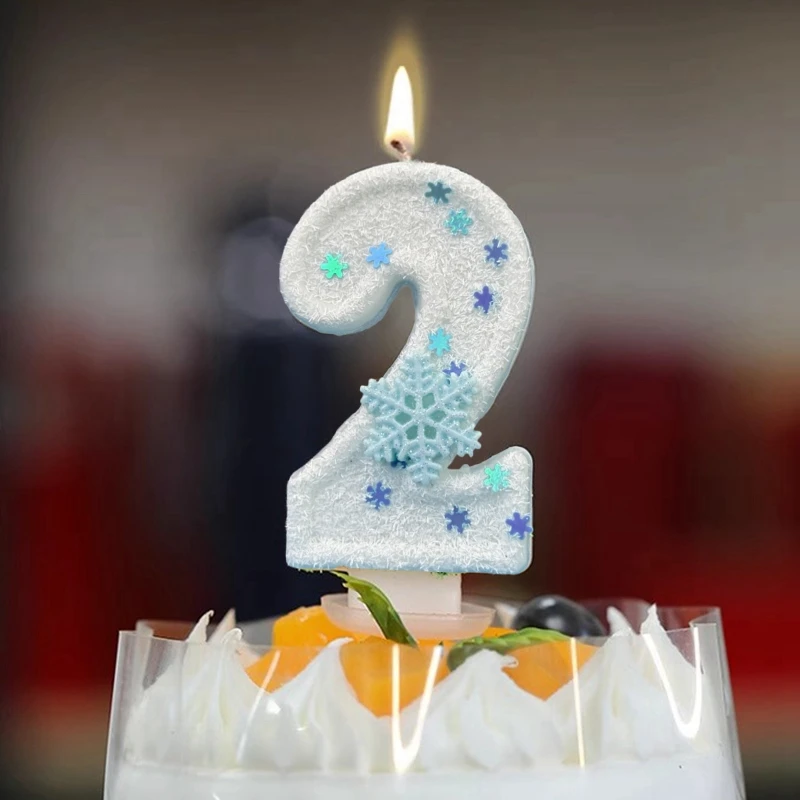 Meal Prep Frozen - クリスマス誕生日ナンバーキャンドル 雪の結晶 フローズン デジタルキャンドル 0-9 数字