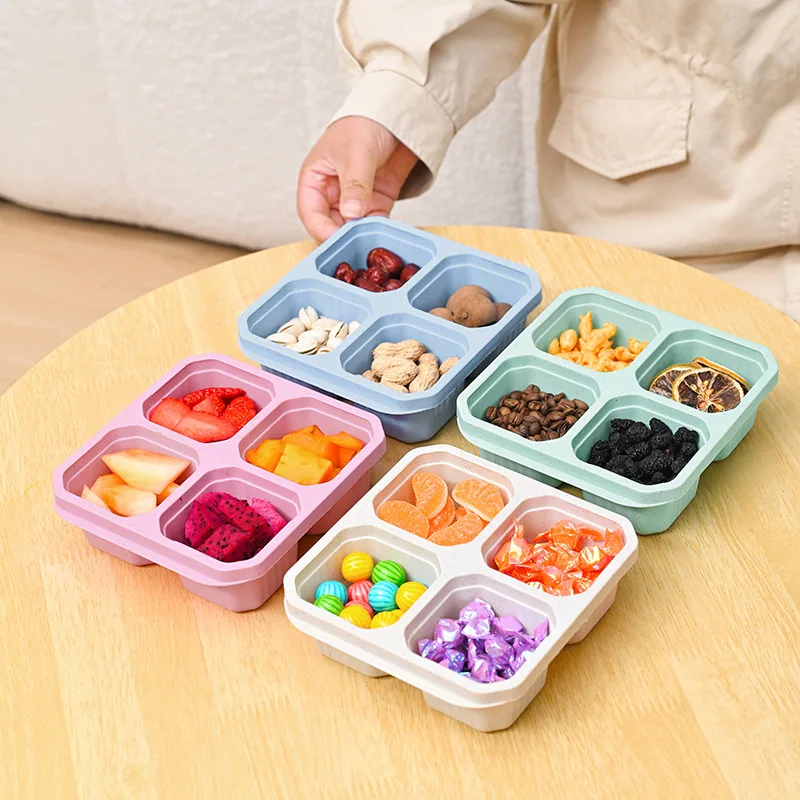 Meal Prep Kinder - 子供と大人のための再利用可能なスナック収納ボトル、ミール準備弁当箱、ポータブルキッチンツール、4グリッド