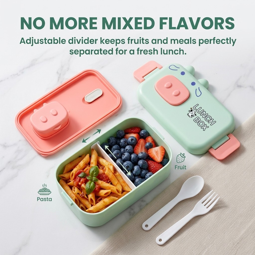 かわいい子供用弁当箱、電子レンジ対応プラスチック製ランチボッ - Meal Prep Or Prep Meal のレビューと価格