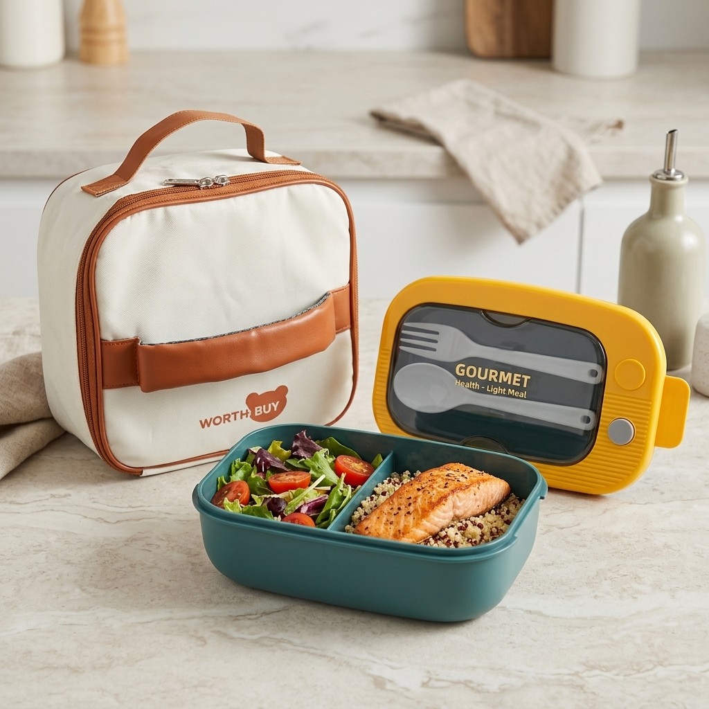 2つのコンパートメントに分かれた電子レンジ対応弁当箱、漏れ防 - Meal Prep Or Prep Meal のレビューと価格