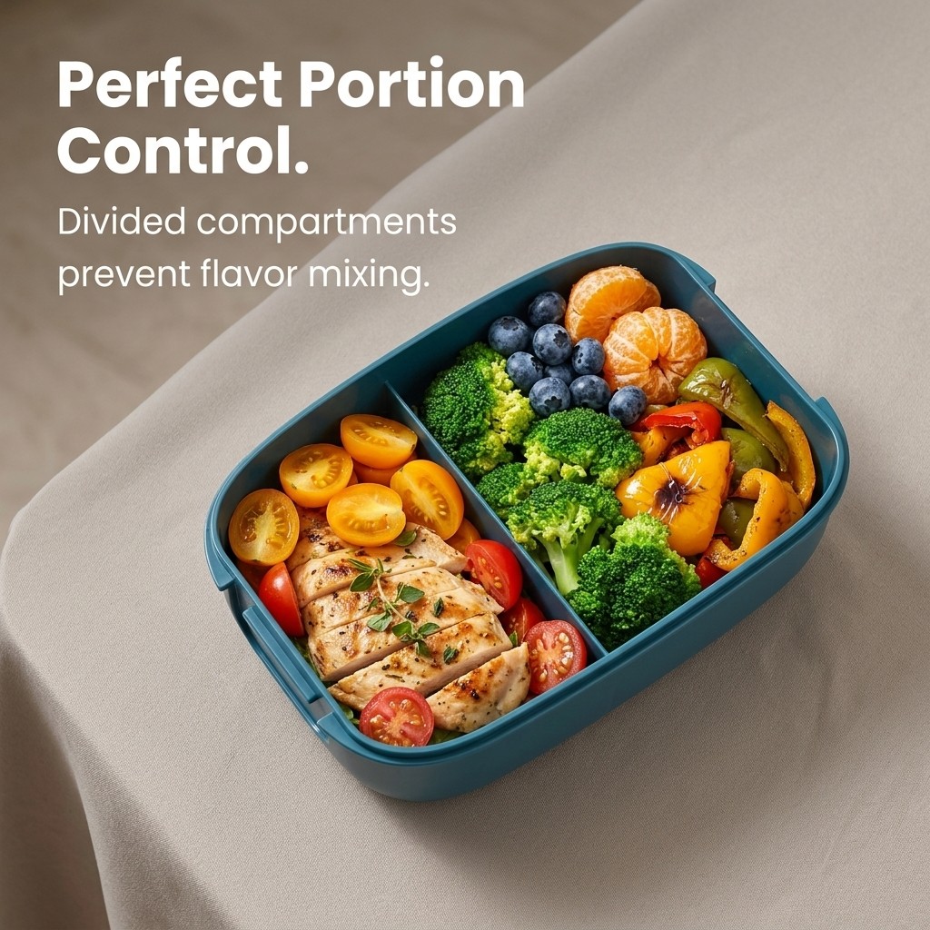 2つのコンパートメントに分かれた電子レンジ対応弁当箱、漏れ防 - Meal Prep Or Prep Meal のレビューと価格