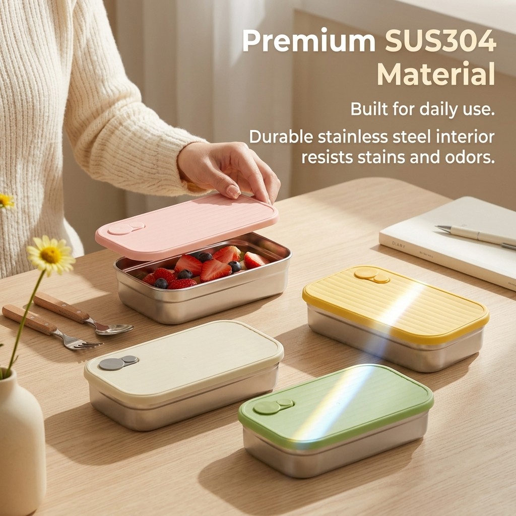 ステンレス製弁当箱、金属製ランチボックス、電子レンジ対応食品 - Meal Prep Kinder のレビューと価格