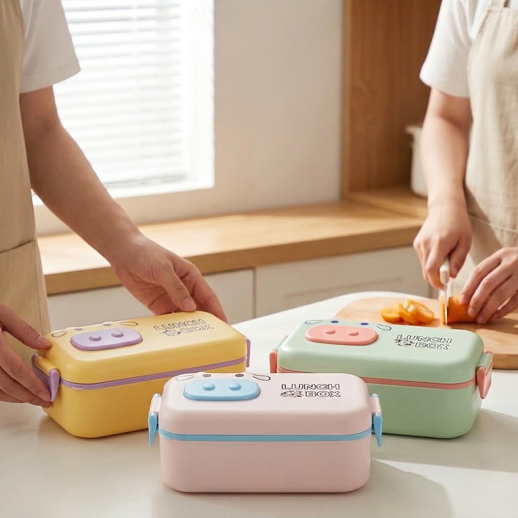 かわいいプラスチック製弁当箱 子供用 学校用 電子レンジ対応 - Meal Prep Or Prep Meal のレビューと価格