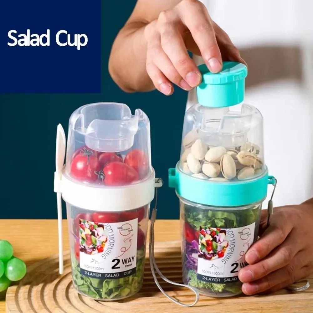 ポータブルサラダカップ朝食カップ食品分層ヨーグルトシリアルオ - Meal Prep Jar のレビューと価格