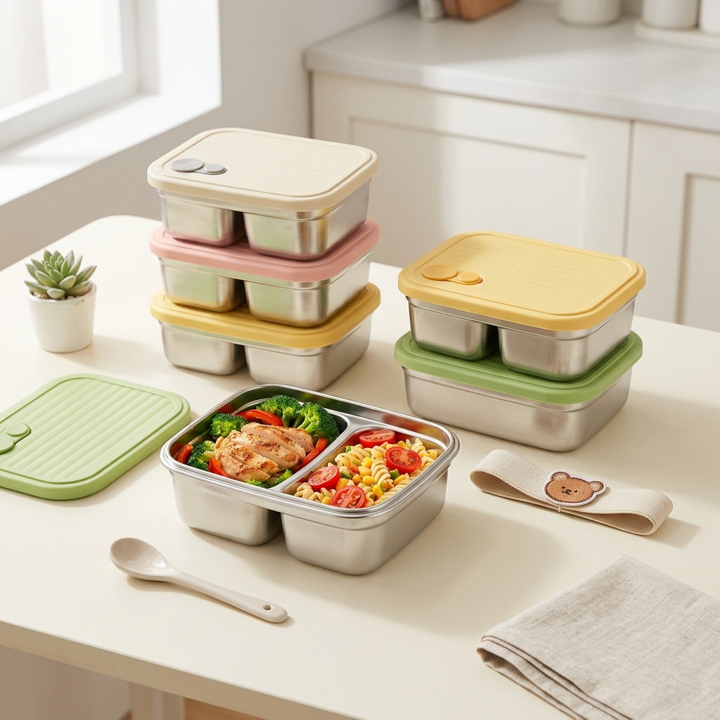 電子レンジ対応 304ステンレス製弁当箱 漏れ防止 スタッキ - Meal Prep Kinder のレビューと価格
