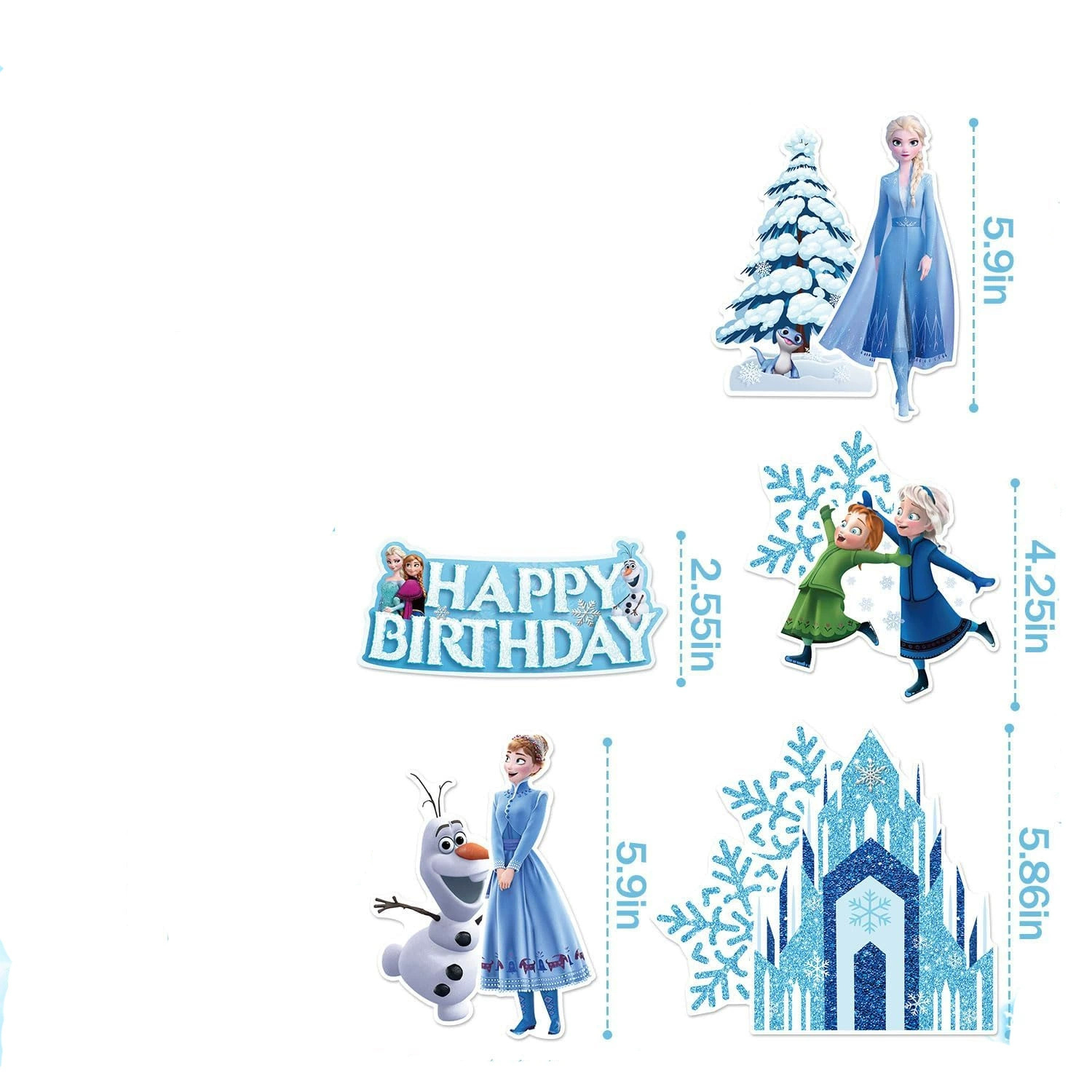 アナと雪の女王ケーキトッパーセット、雪をテーマにしたパーティ - Meal Prep Frozen のレビューと価格