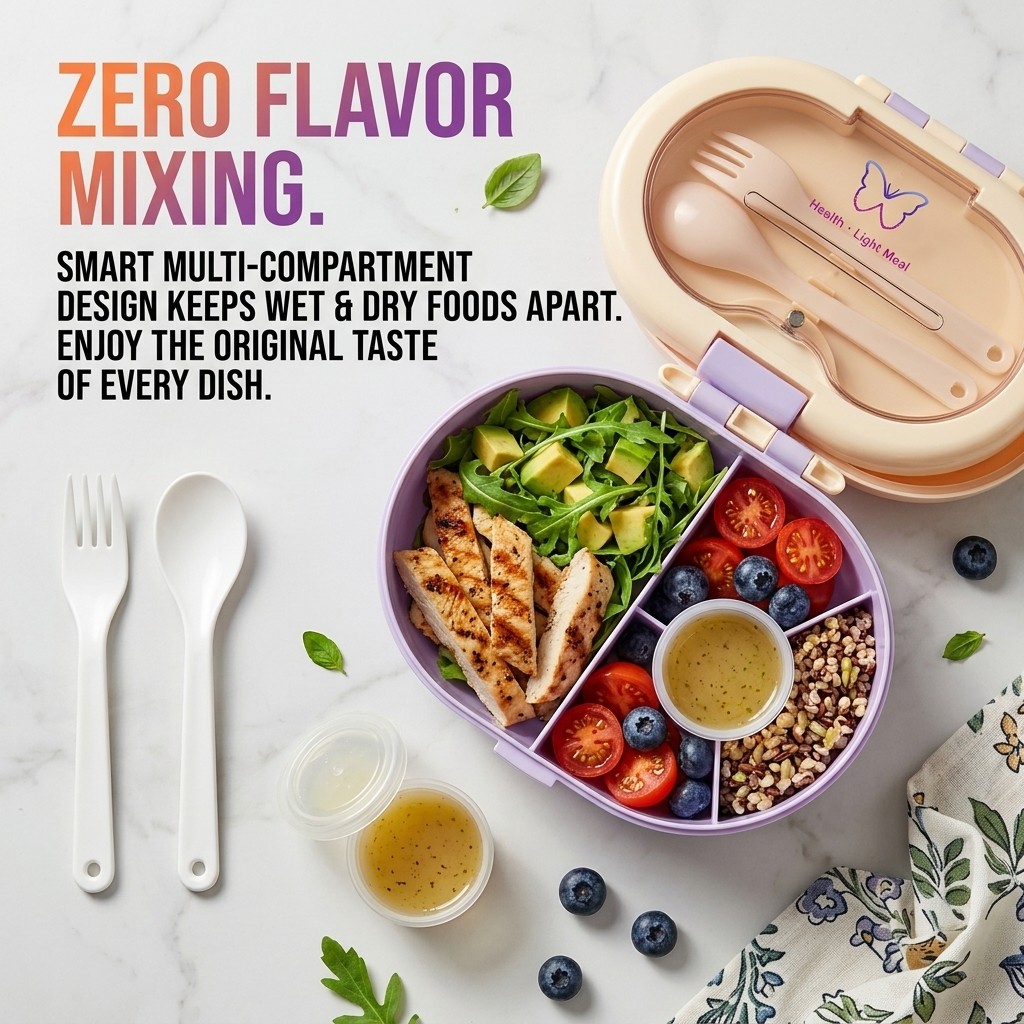 プラスチック製分割弁当箱 学生 子供用 携帯ランチボックス  - Meal Prep Or Prep Meal のレビューと価格