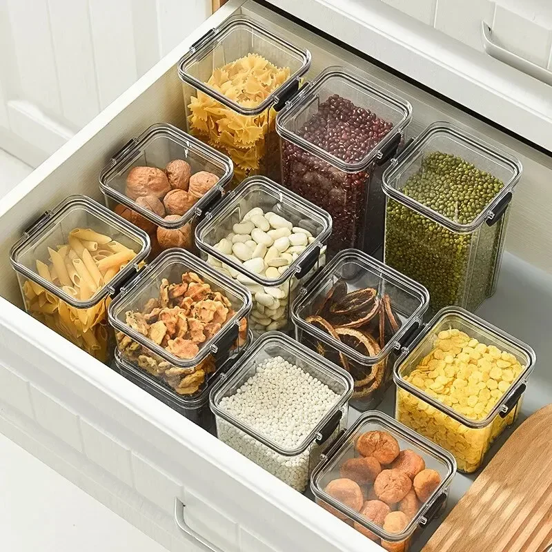 1PC 穀物密封瓶粗粒穀物収納ボックス防水冷蔵庫鮮度保持ボッ - Meal Prep Jar のレビューと価格