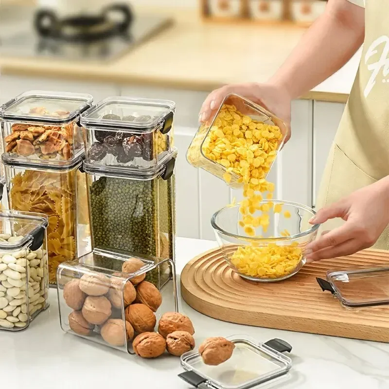 1PC 穀物密封瓶粗粒穀物収納ボックス防水冷蔵庫鮮度保持ボッ - Meal Prep Jar のレビューと価格
