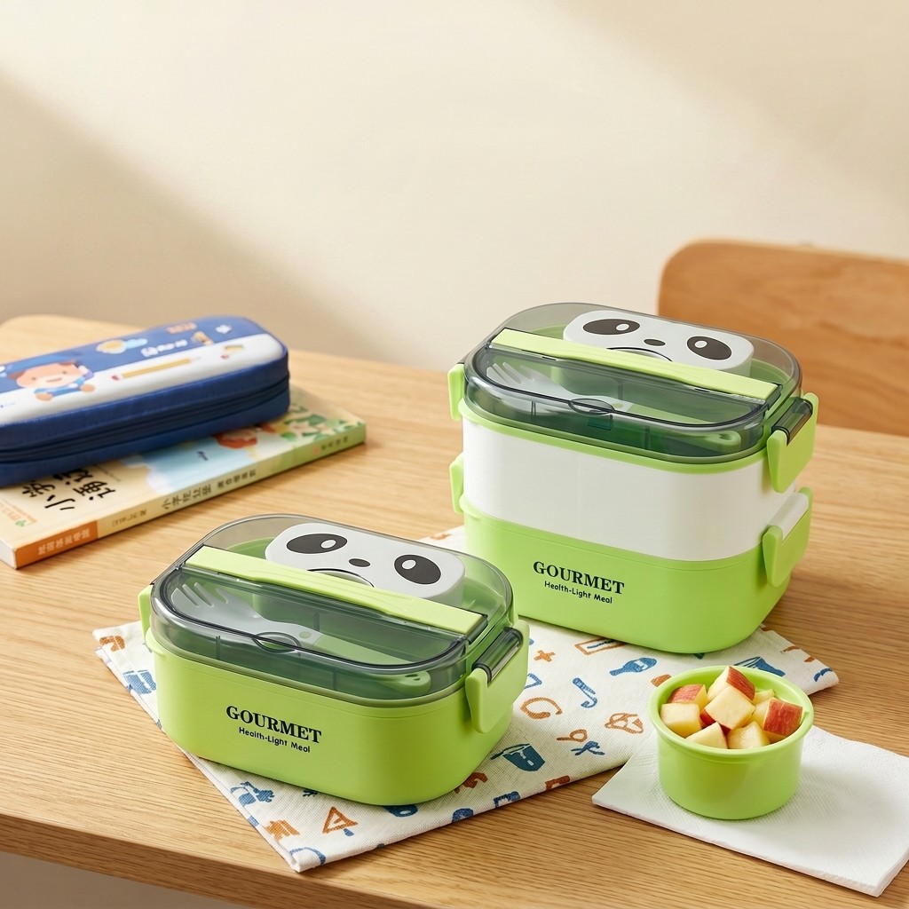 1/2層電子レンジ対応プラスチック弁当箱 子供用学校用漏れ防 - Meal Prep Or Prep Meal のレビューと価格