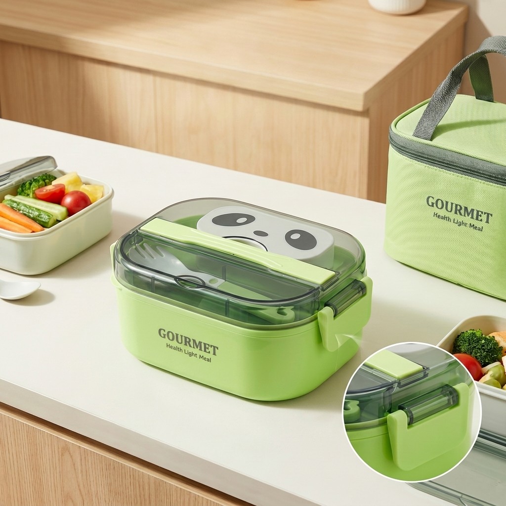 1/2層電子レンジ対応プラスチック弁当箱 子供用学校用漏れ防 - Meal Prep Or Prep Meal のレビューと価格