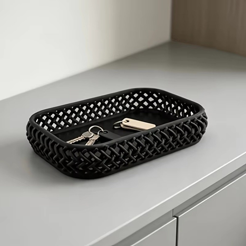 多目的模造籐デスク収納トレイシンプルな中空ジュエリー収納ボッ - Meal Prep Organizer のレビューと価格