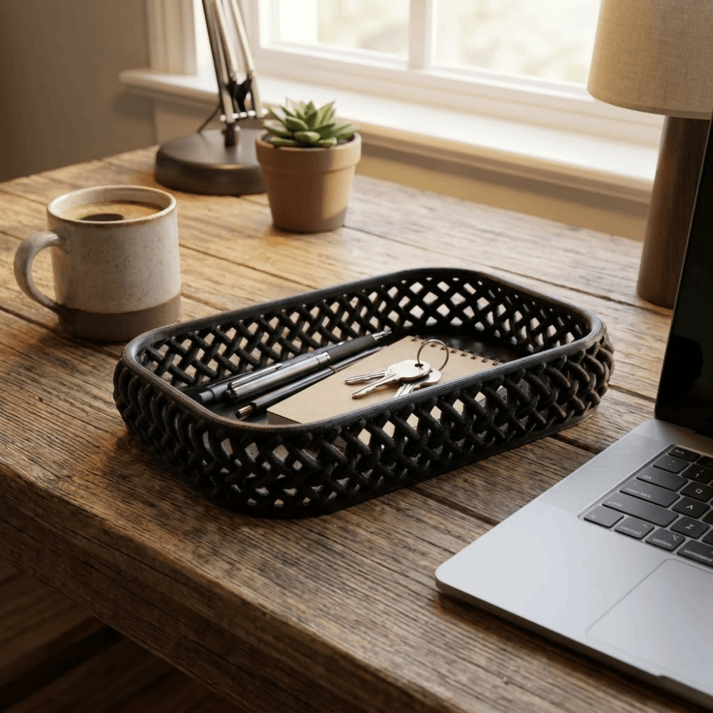 多目的模造籐デスク収納トレイシンプルな中空ジュエリー収納ボッ - Meal Prep Organizer のレビューと価格