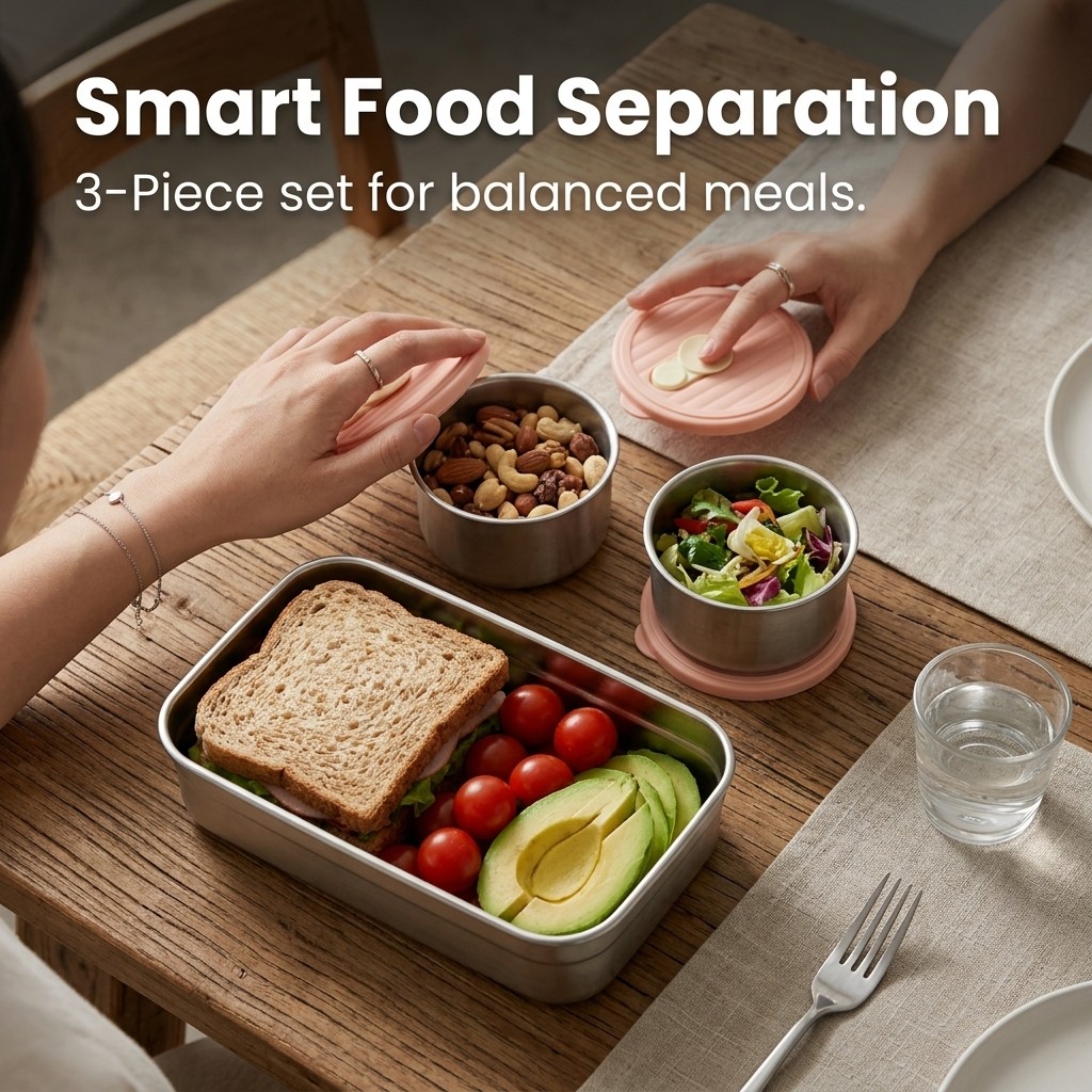 弁当箱セット 電子レンジ対応 304ステンレス製 食品保存容 - Meal Prep Kinder のレビューと価格