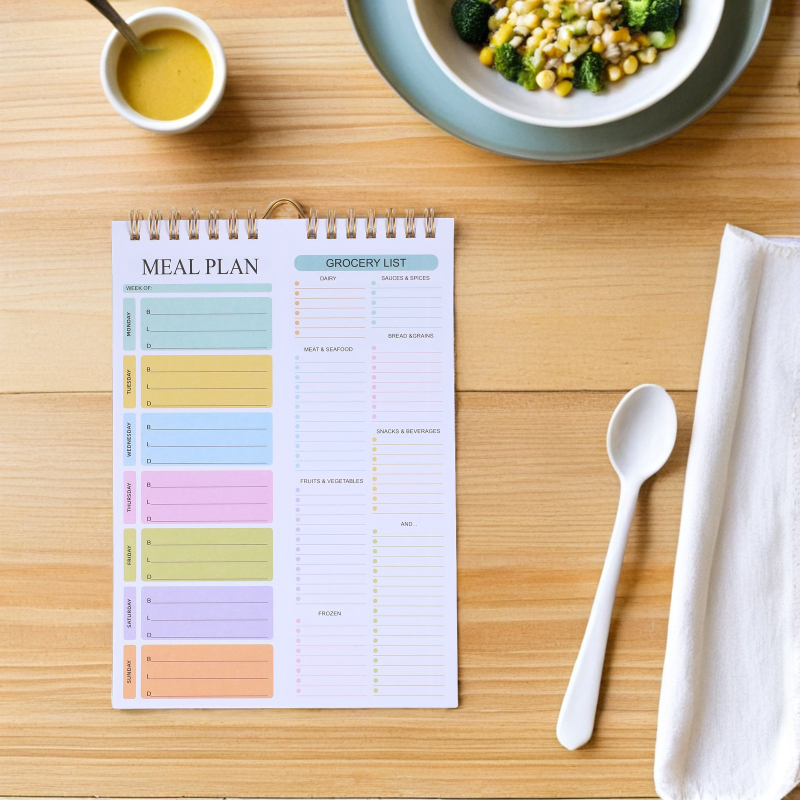 週間食事プランナーノート A5 スパイラル式 日付なし 52 - Meal Prep Weekly のレビューと価格