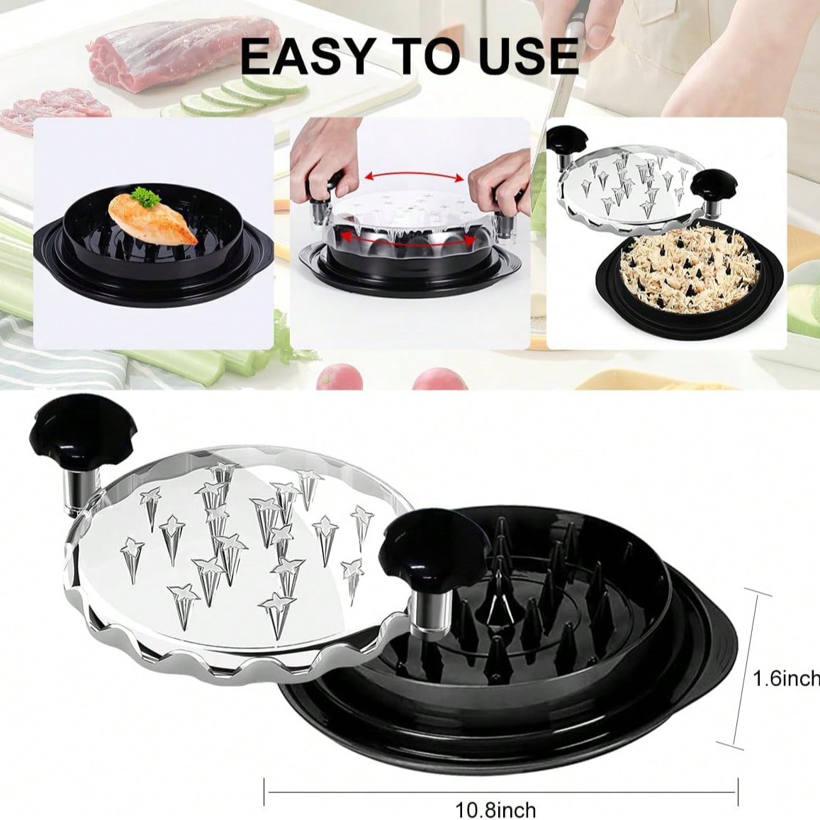 シェフィー人間工学に基づいた手動チキンシュレッダー、ペットフ - Meal Prep Chef のレビューと価格