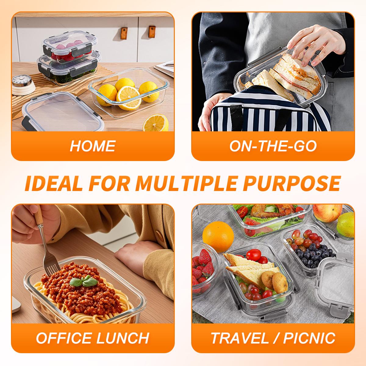 ガラス製食品保存容器セット 10個入り、BPAフリーの密閉ロ - Meal Prep Weekly のレビューと価格