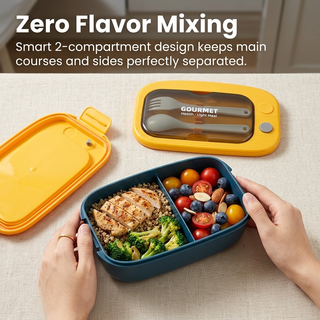 プラスチック製弁当箱 2コンパートメント 電子レンジ対応 食 - Meal Prep Or Prep Meal のレビューと価格