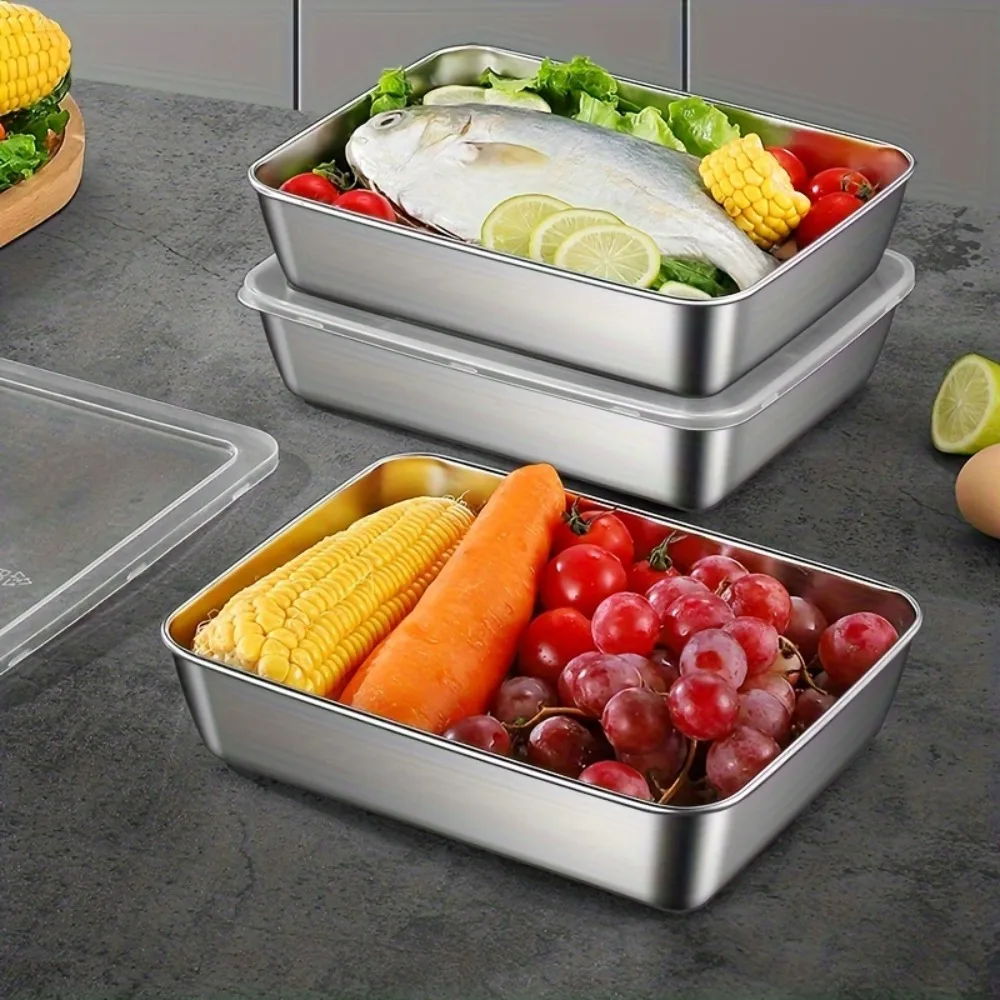 5個セット ステンレス製食品保存容器、積み重ね可能な気密キッ - Meal Prep Organizer のレビューと価格