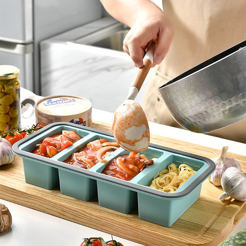 1個 シリコン製フードフリーザートレイ 蓋付き スープキュー - Meal Prep Menu のレビューと価格