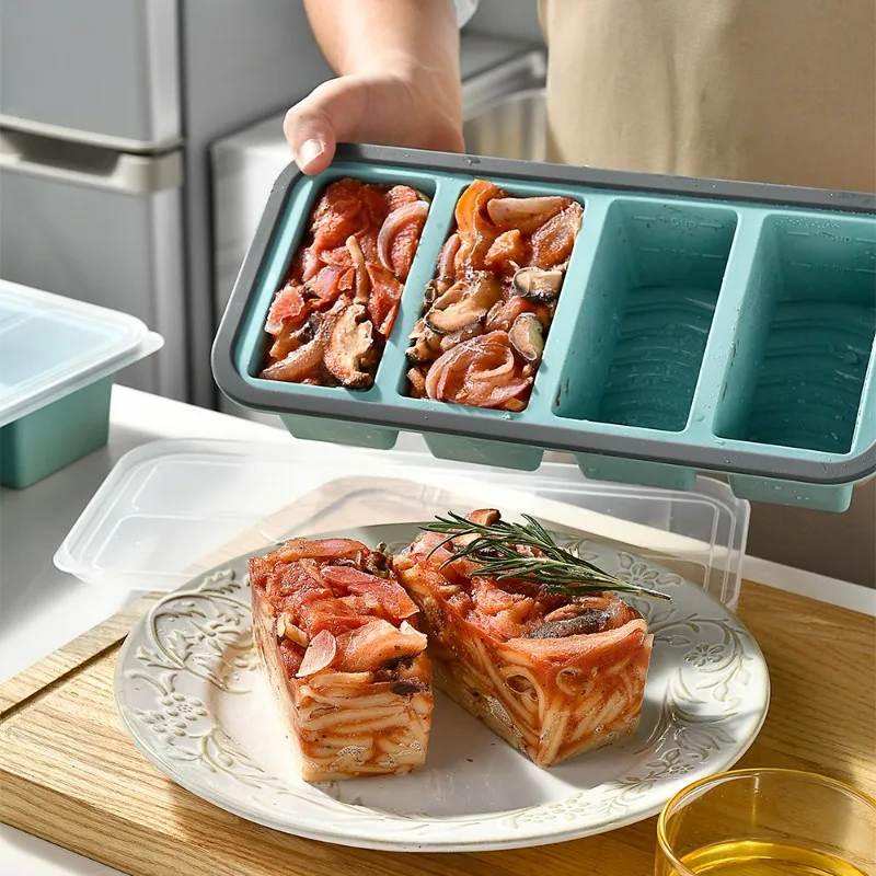 1個 シリコン製フードフリーザートレイ 蓋付き スープキュー - Meal Prep Menu のレビューと価格
