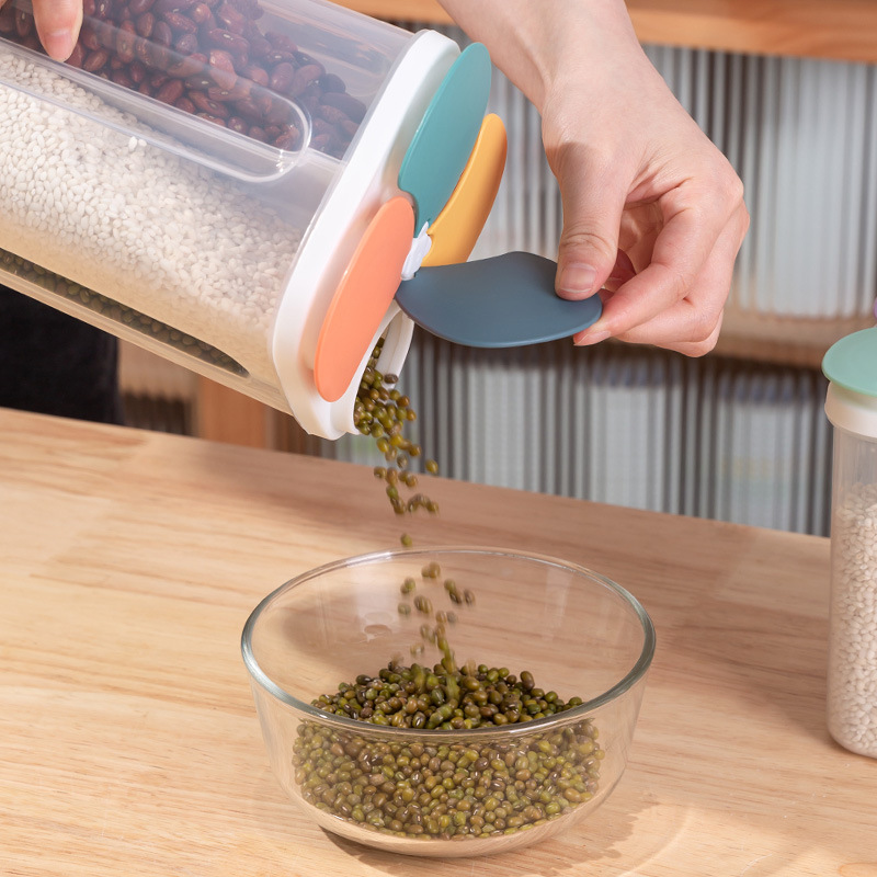 キッチンシリアル収納ボックスプラスチック4グリッドシリアル密 - Meal Prep Jar のレビューと価格