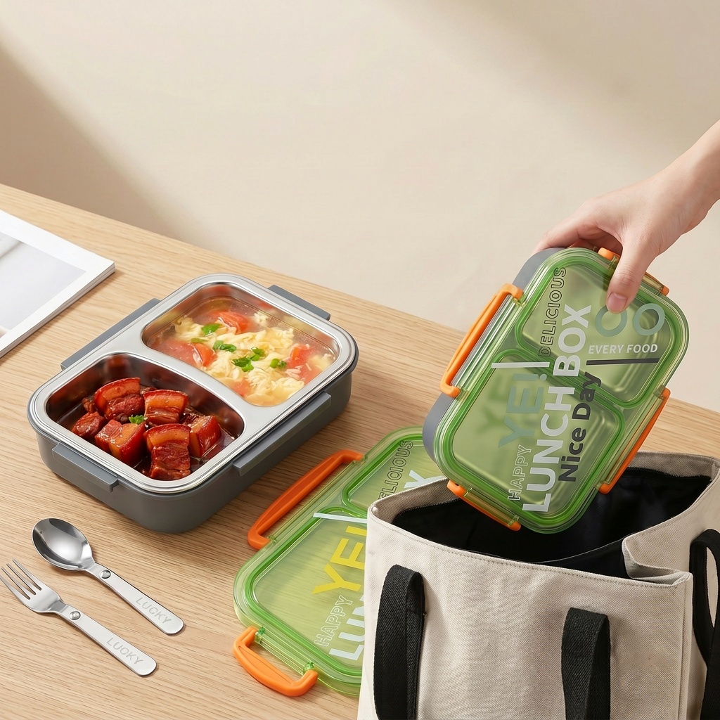 電子レンジ対応304ステンレス製弁当箱、仕切り付き食品保存容 - Meal Prep Or Prep Meal のレビューと価格