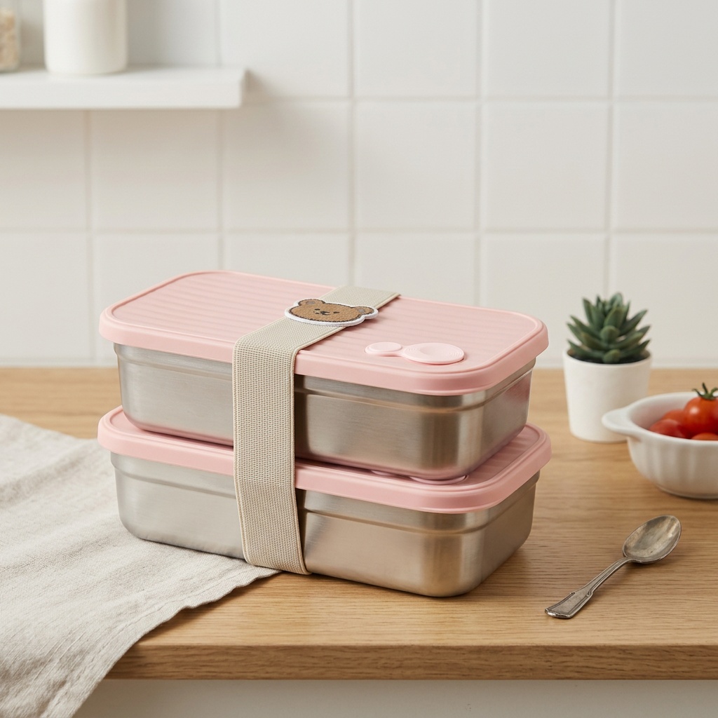 304ステンレス製弁当箱 大人子供兼用 電子レンジ対応 水漏 - Meal Prep Kinder のレビューと価格