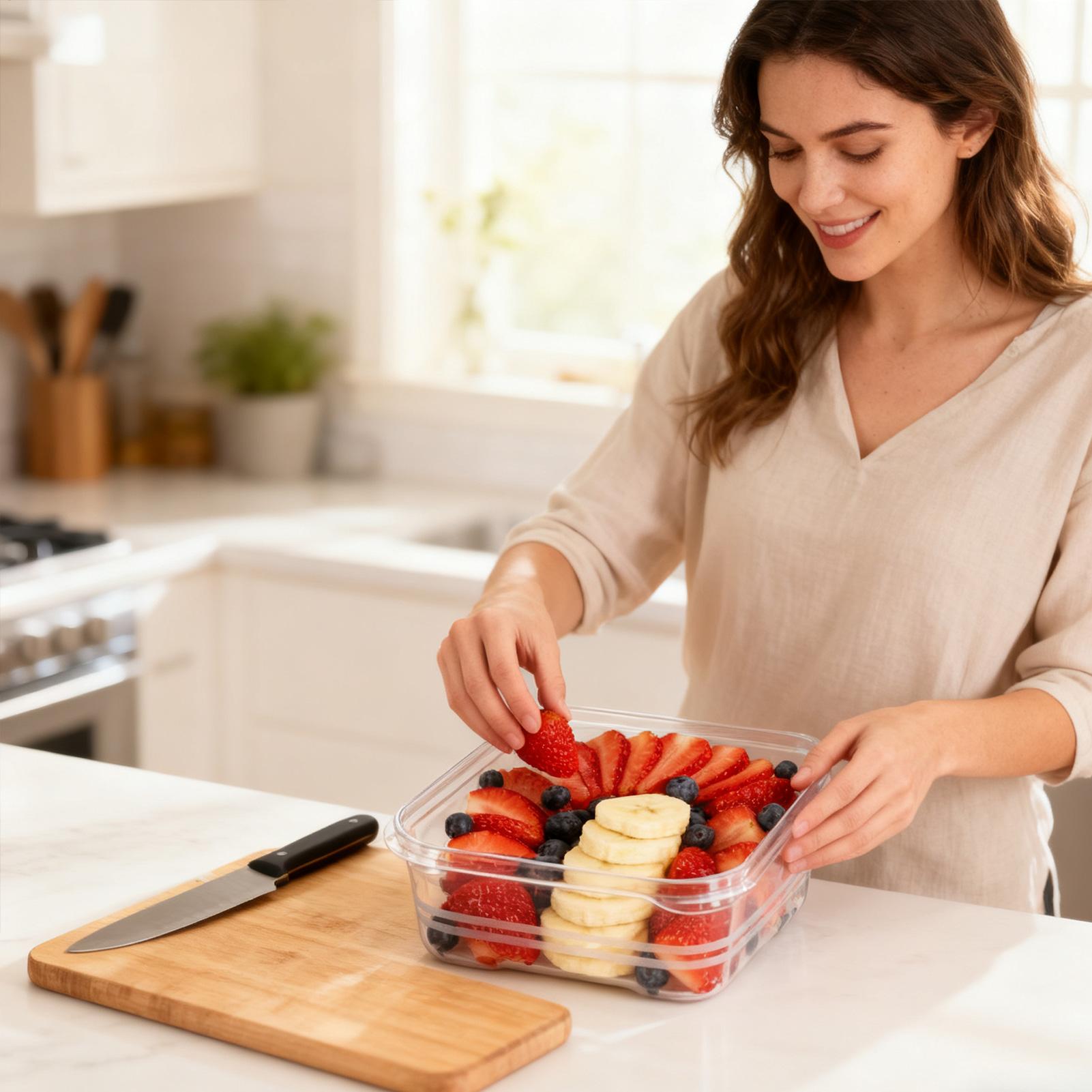 冷蔵庫収納 クリア 密閉 スタッカブル 冷蔵庫収納オーガナイ - Meal Prep Organizer のレビューと価格