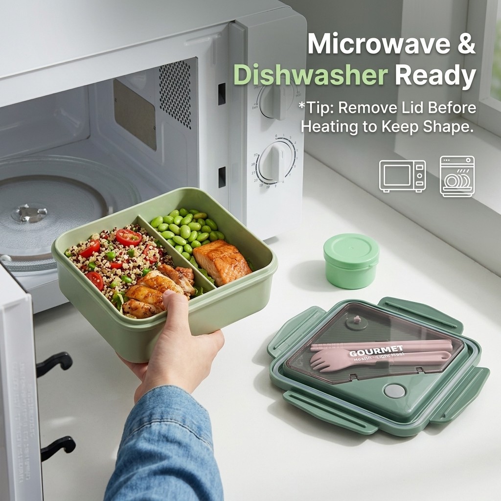 密封プラスチック弁当箱 2コンパートメント 電子レンジ対応  - Meal Prep Or Prep Meal のレビューと価格